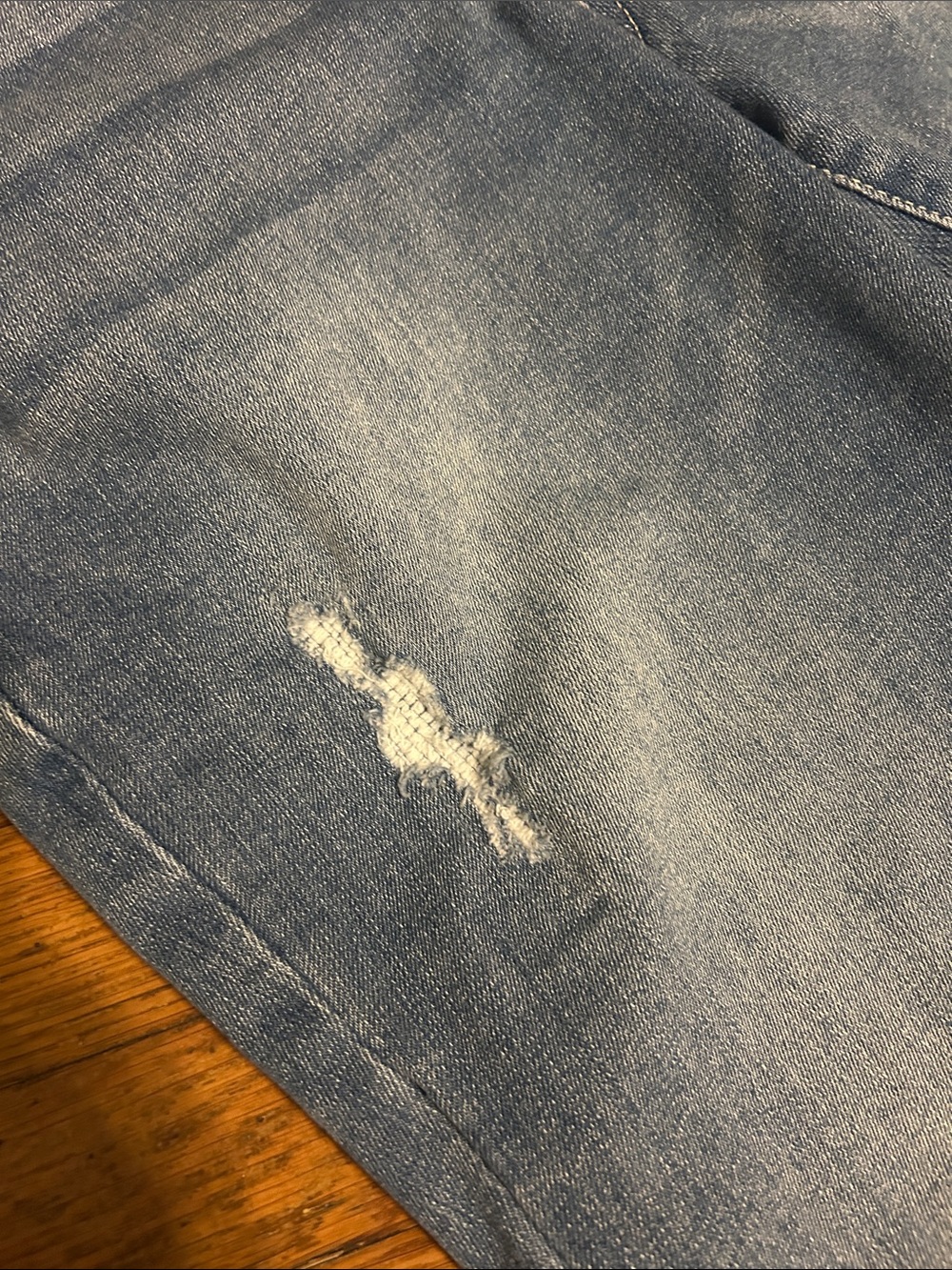 Democracy Light Blue Distressed Straight-Leg Jeans - Picture 5 of 6